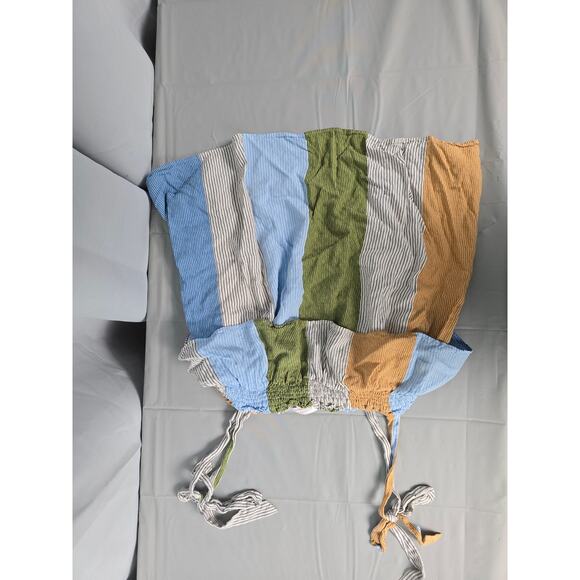 Y2K Baby Doll Vertical Stripe Tie Shoulder Tank Lauren Conrad Modest Country - Picture 6 of 15